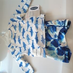 Baby boy swim set with rash guard NWT